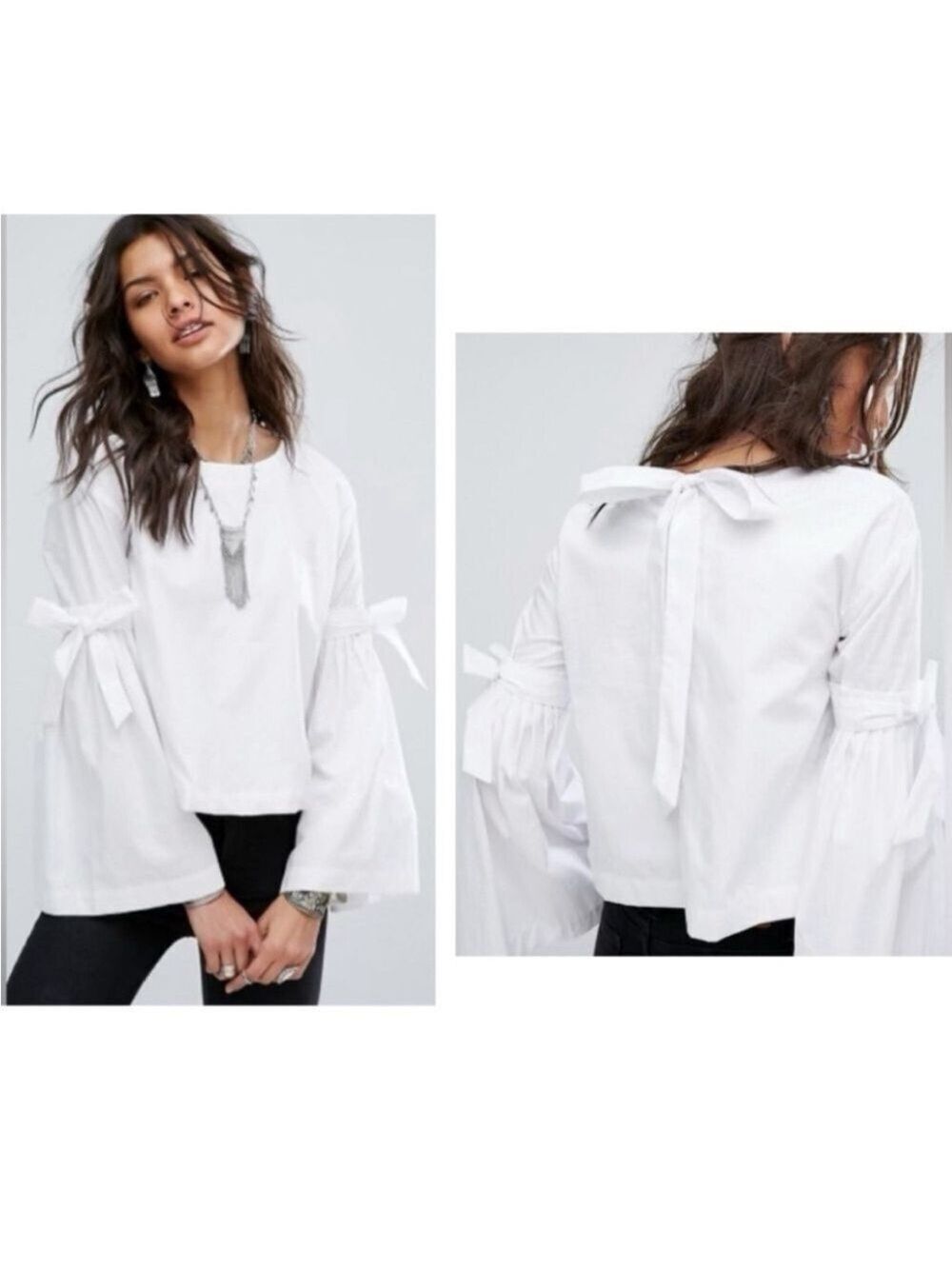 FREE People So Obviously Yours Top blouse Bell Sleeves Small